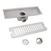 304 Stainless Steel Floor Drain Rectangular Channel Drain Durable Linear Shower Drain  Balcony