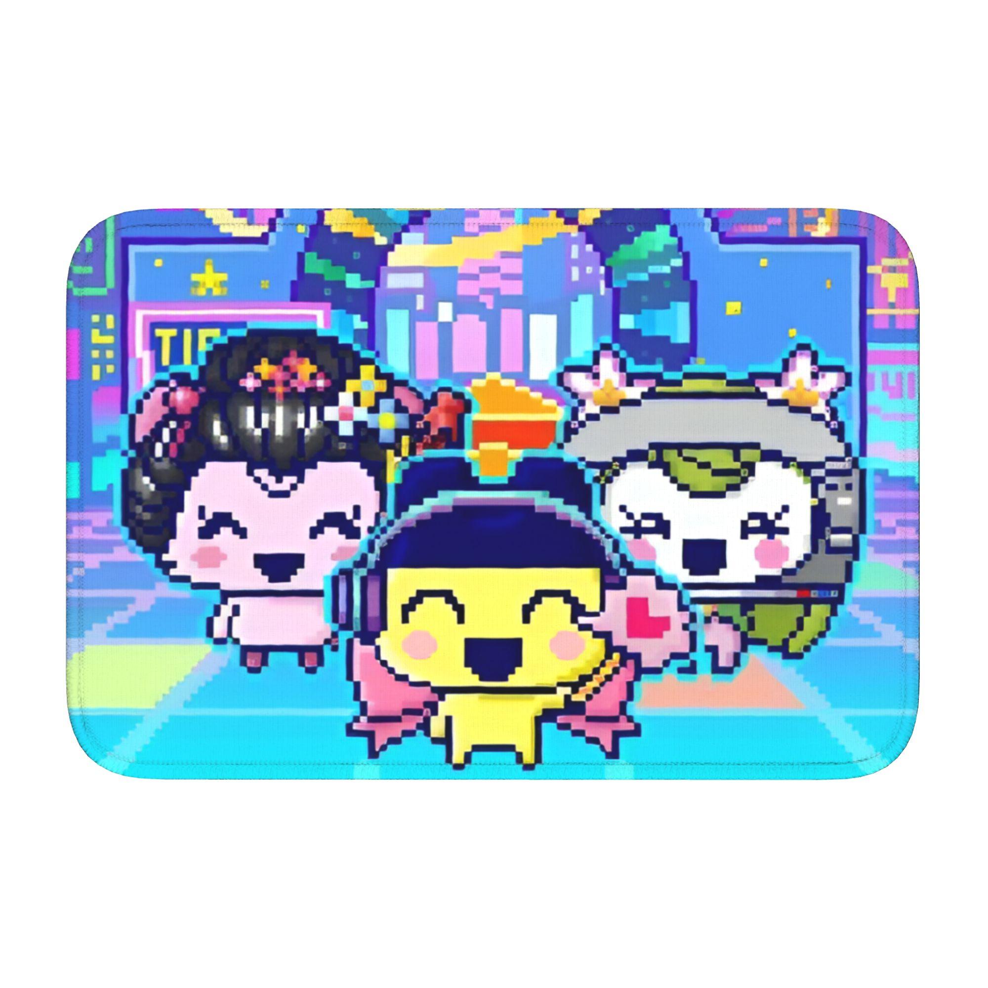 

Tamagotchies Cartoon Front Door Floor Entrance Welcome Mat Indoor Kitchen Bath Doormat Bedroom Living Room Carpet Rug Footpad 60cm x 90cm