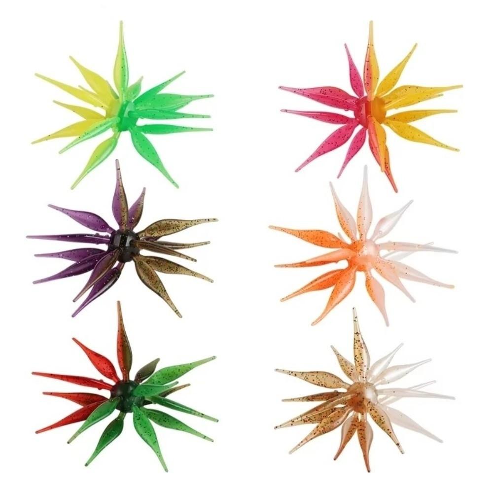 2pcs 2PCS Sea Urchin Fishing Lure Two-tone Color Tentacle Fishing Lure For Trout Fishing