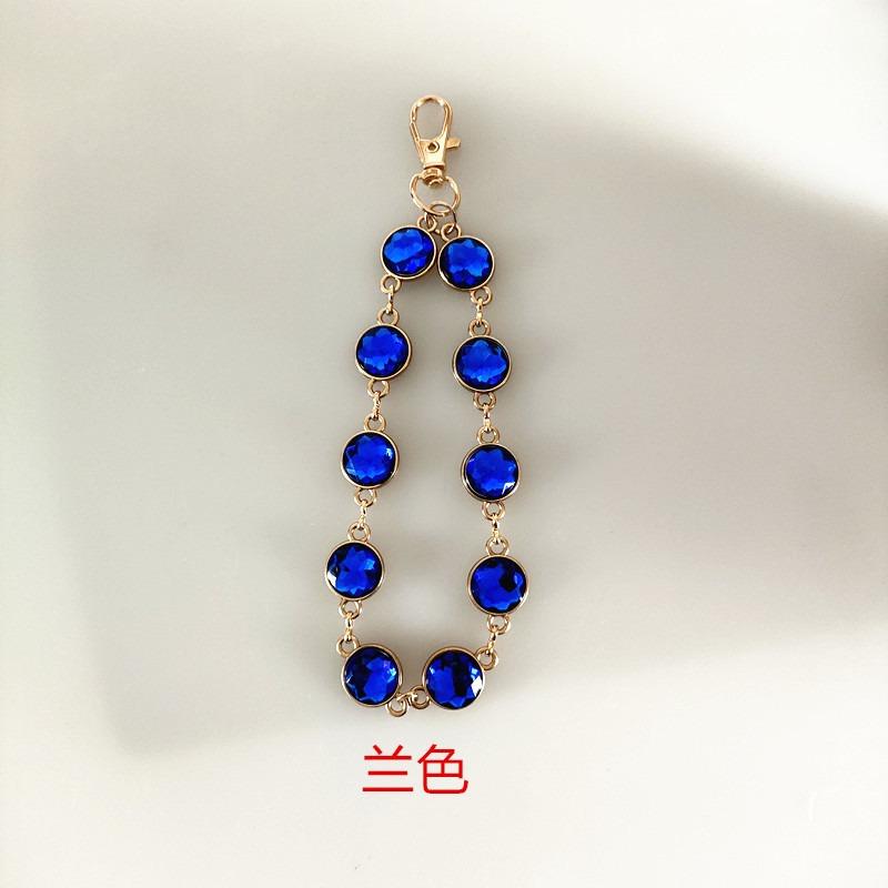 Rhinestone Decorated Alloy Beaded Neck Hanging Mobile Phone Chain Accessory For Women