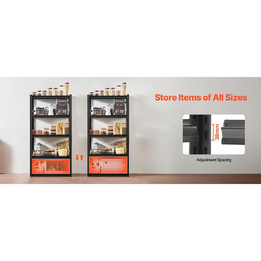 SucceBuy 5-Tier Garage Storage Shelves 2000 lbs Adjustable Metal Shelving Utility Rack Shelf for Kitchen Warehouse Basement