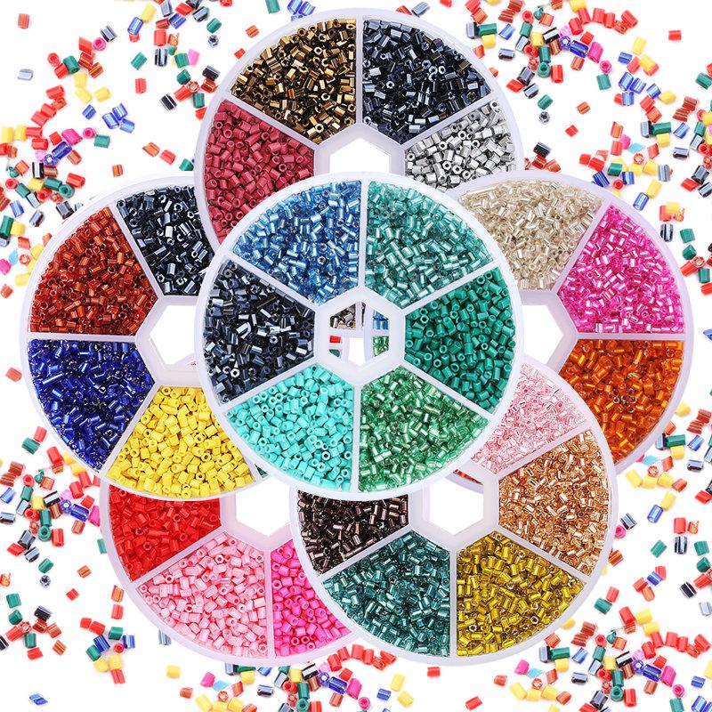 2mm Hexagon Shape Glass Tube beads Set Seed Beads Kits Charm Czech beads Bracelet Necklace DIY Jewelry Making Accessories