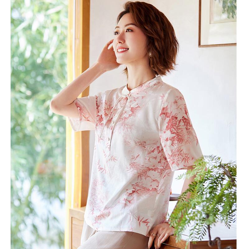 New Chinese Style Printed Five-Sleeve Shirt