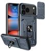 2-in-1 Card Case +Stand Phone Case For iPhone17/16/15ProMax Shock-Proof Rear Cover Protective Phone Case