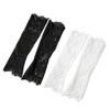 Wedding Lace Arm Sleeves for Brides Fingerless Long Gloves with Eyelash Lace Detail for Reception and Dress Wear