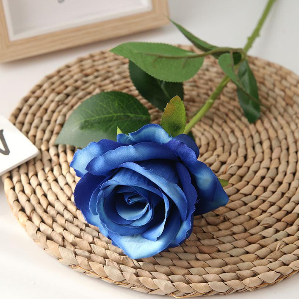 Party Simulation Solid Color Rose Artificial Simulation Plant Atmosphere Decoration Flowers  1set  ,12pcs