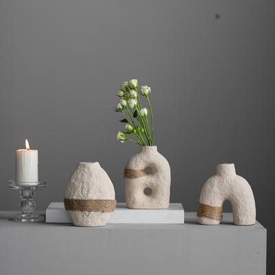 Glazura Ziemi Mały Wazonik na Kwiaty Prosty Sznurek Ceramiczny Wazon Kreatywna Dekoracja Domu Ozdoba Procesowa