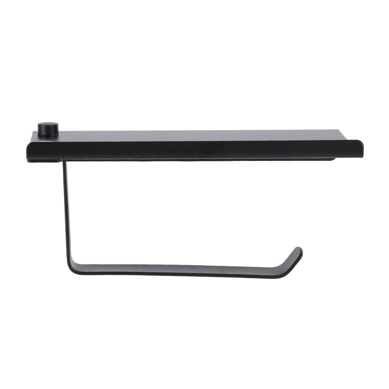 

Toilet Paper Holder 304 Stainless Steel Anti Rust Wearable Bathroom Phone Holder for Kitchen WashroomBlack