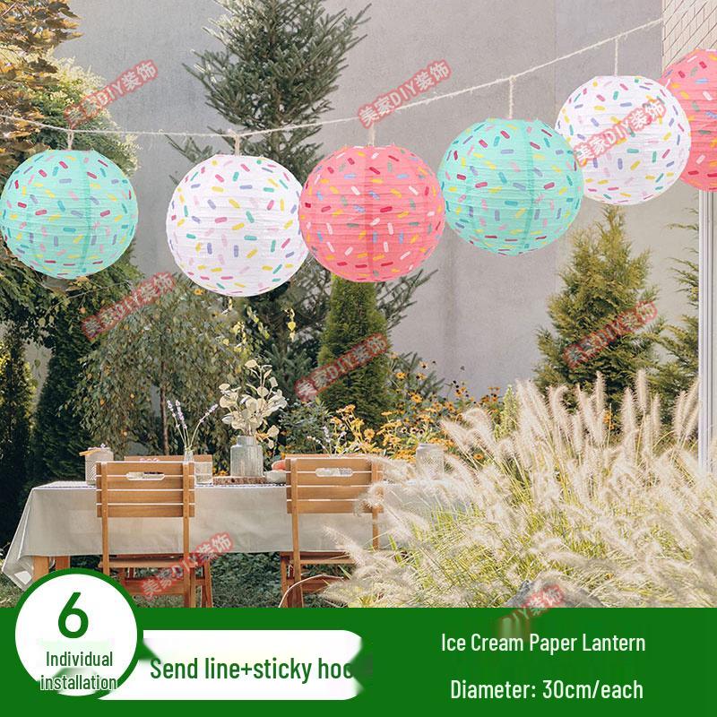 Spring Tropical Fruit Party Ceiling Decorations: Pineapple, Strawberry, Apple, and Grape Honeycomb Balls