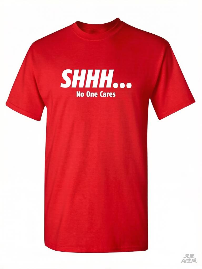 2026 Shhh No One Cares Sarcastic Funny Novelty T Shirt High Quality O Neck Short Sleeves Top Clothing