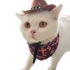Funny Cat Hat Cowboy Hat Costume Birthday Western Cowgirl Accessories Pet Headwear Adjustable Cap for Cosplay Cowboy