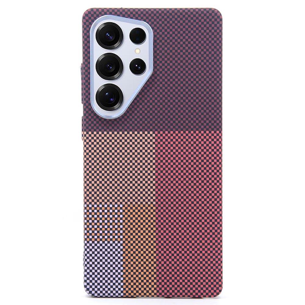For Samsung Galaxy S25 Ultra Magnetic Case Carbon Fiber Texture Water Transfer PC Phone Cover