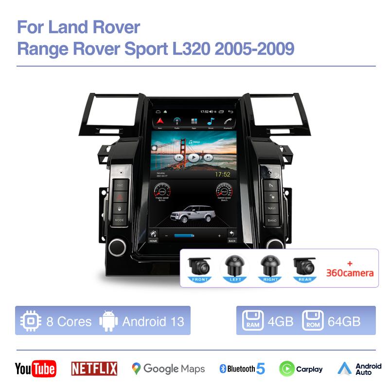 12.1inch For Range Rover Sport L320 2005-2009 Car multimedia player GPS navigation radio Android 13 8Core 8+128G Carplay 4G AUTO
