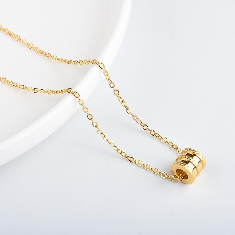 Korean Cold Style 24K Gold-Plated Clavicle Necklace – Titanium Steel Pendant Jewelry