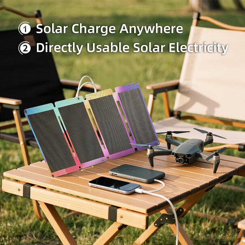 Newsmy A30 33W 4‑Fold Portable Solar Panel IP67 Waterproof Monocrystalline Silicon Solar Charger USB‑A Type‑C for Camping Hiking Travel