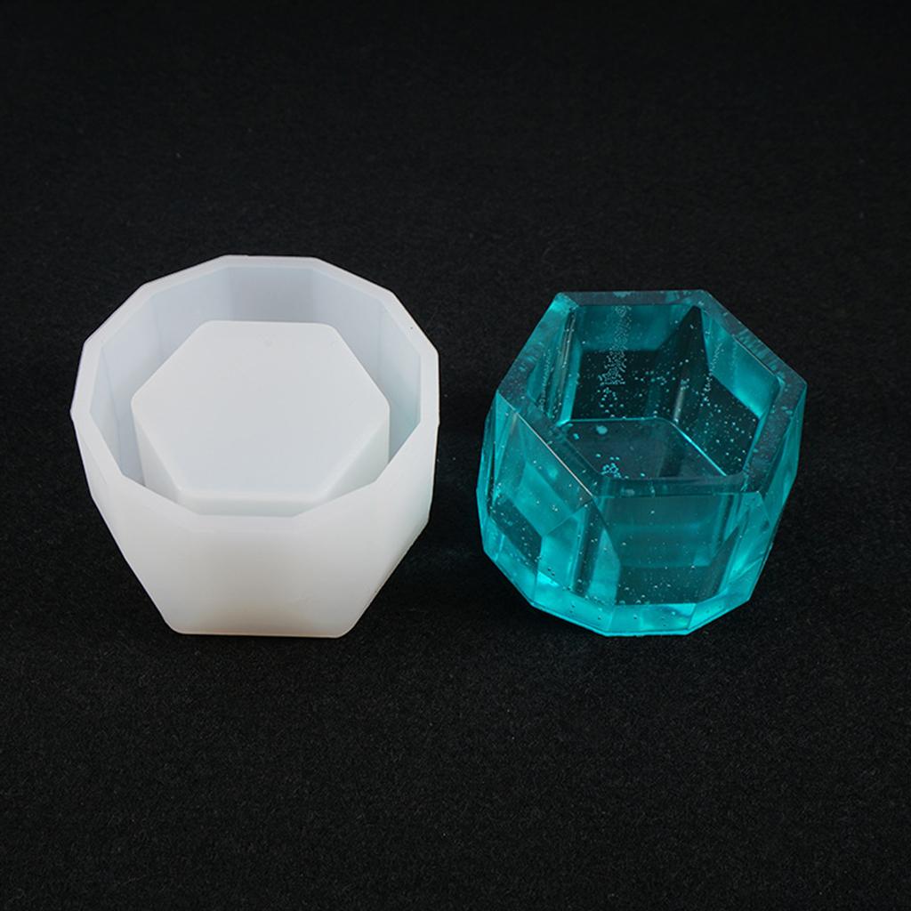 3 Pcs Handmade Round Bowl Hexagon Cup Dishes Resin Mold Fruit Tray Plate Jewelry Box Casting Mold UV Crystal Epoxy Molds