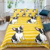 Cute Dog Husky Animal Stereo Printing Quilt Cover Polyester Bedding Set Pillowcase Pieces Curtain