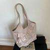 Stylish Ruffle Tote Bag Korean Women's Handbag Trendy Frill Shoulder Bag  Armpit Bag