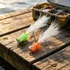 4PCS Dumbbell Eyes Clouser Minnow Fly Lures Weighted Sinking Streamer Flies with Glitter Flash Tail for Freshwater Bass Trout Predator Fish