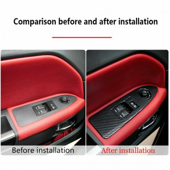 Interior Window Lift Switch Panel Cover For Dodge Challenger 09-14 Carbon Fiber