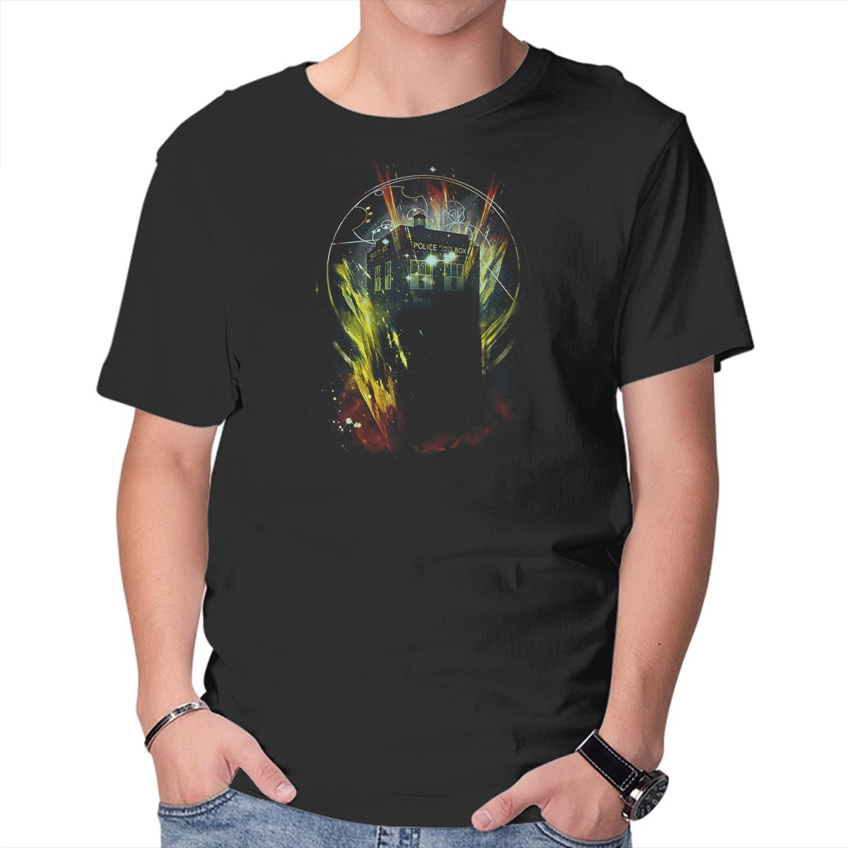 Unisex Crew Neck T-Shirt It s Bigger On The Inside Graphic Short Sleeve Casual Tee XS