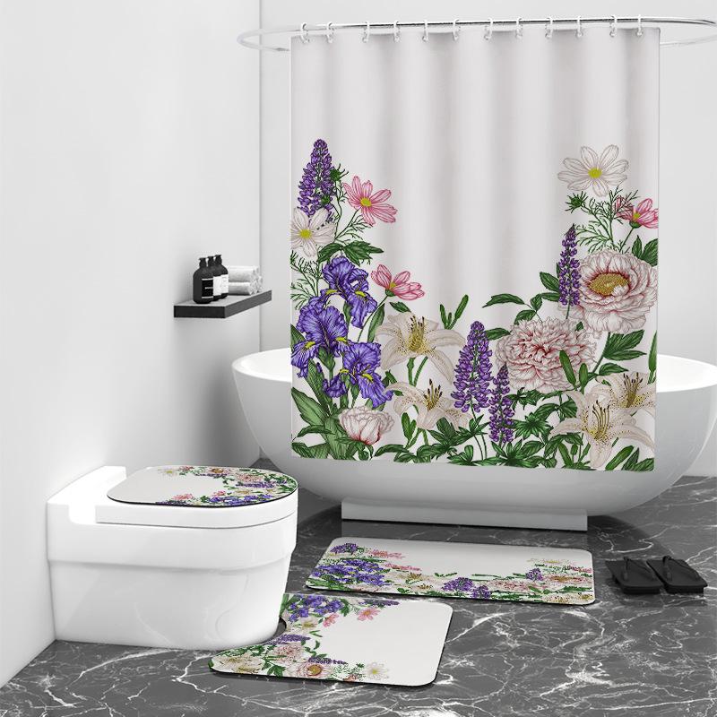 

Занавеска для душа с цифровой печатью, водонепроницаемая занавеска для душа из эпонжа, занавеска для ванной комнаты W90cm*L180cm