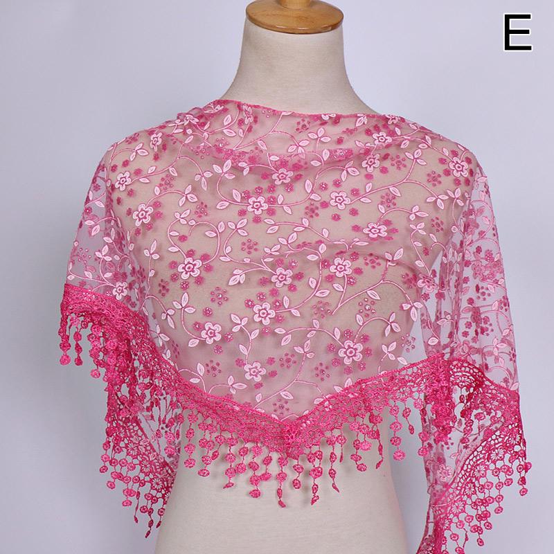 Women's Tassel Floral Lace Scarf Summer Clothing Accessories Fashion Scarves Shawl KTY