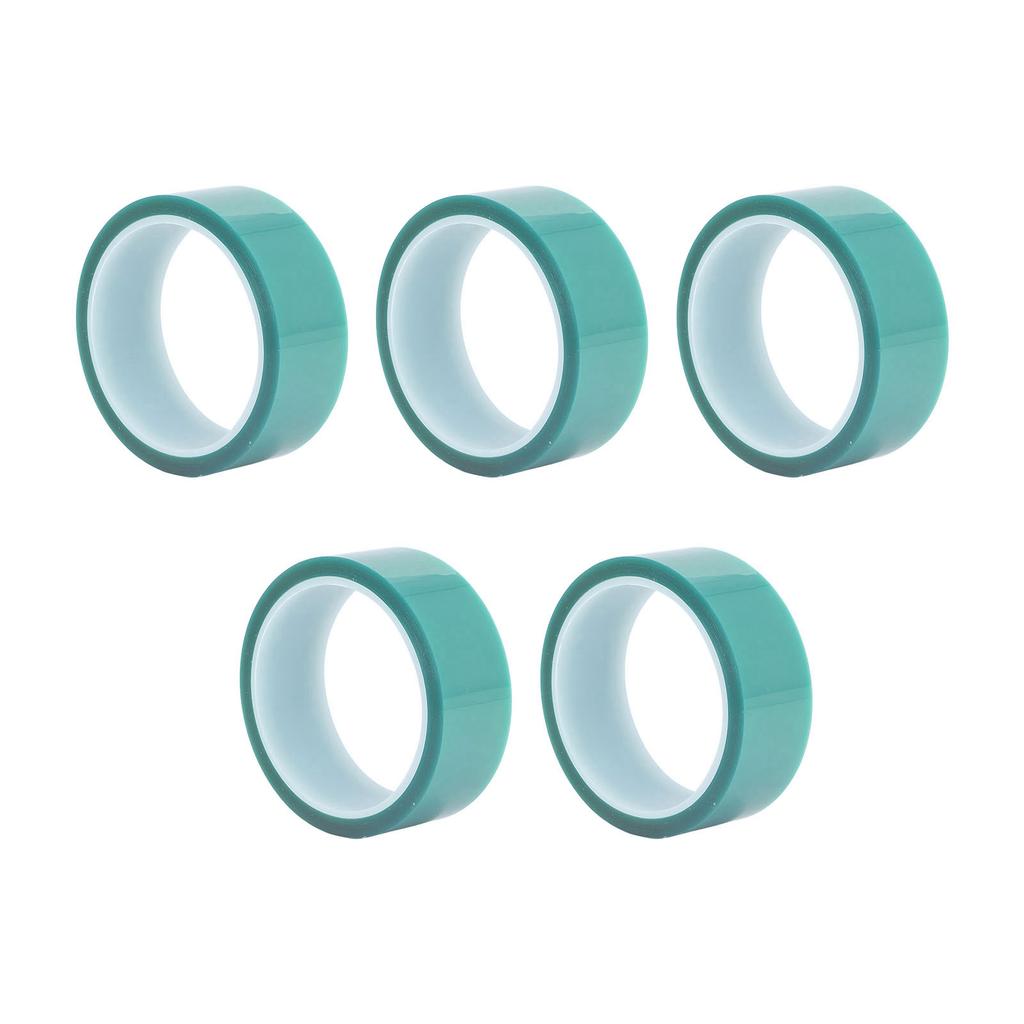 5 buc Bandă de mascare Verde 33mm Lățime 33m Lungime Protecție Vopsire prin pulverizare PET Bandă de înaltă temperatură