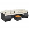VidaXL Salon de Jardin avec Coussins 8 pcs, Canapés de Terrasse, Ensemble de Meubles de Patio, Mobilier d'Extérieur, Noir 3224915
