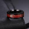 Red Carbon Fiber Medical Logo Titanium Steel Ring New Heart of Life Jewelry Men's Hand Jewelry