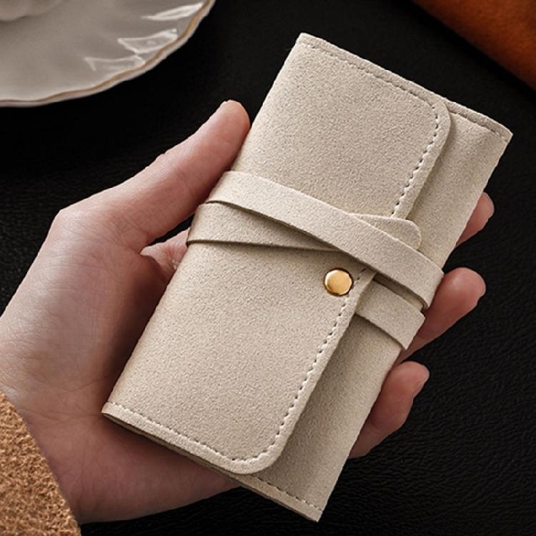 Jewelry Organizer Roll Premium Leather Multi Compartment Storage For Earrings Necklaces Rings Travel  Foldable Case