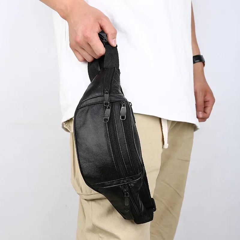 Ladies Luxury Bags Csw003 Men's Leather Waist Chest Bag Thin Outdoor Sports Tactical Pauch Small Running Fanny Pack Crossbody Chest Money Belt Bags