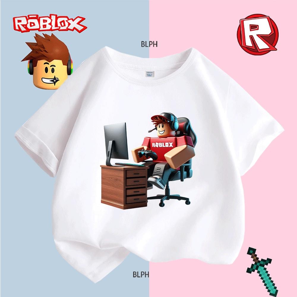 Adorable Roblox Character Print Kids T-Shirt, Comfortable and Stylish Gaming-Inspired Tee for Young Gamers