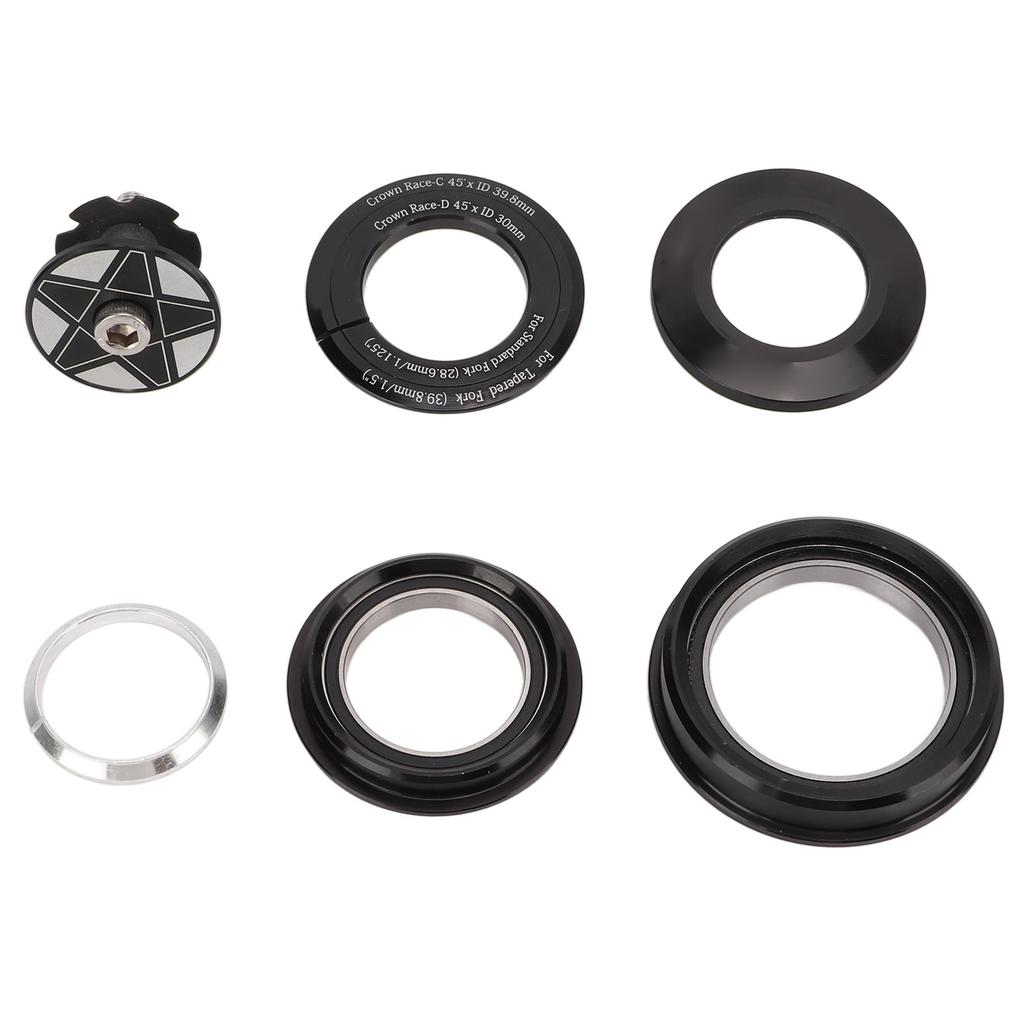 RISK Double Bearing Bike Headset for 44‑56mm Taper Pipe Headset Straight Pipe to 28.6mm Straight Pipe Front Fork