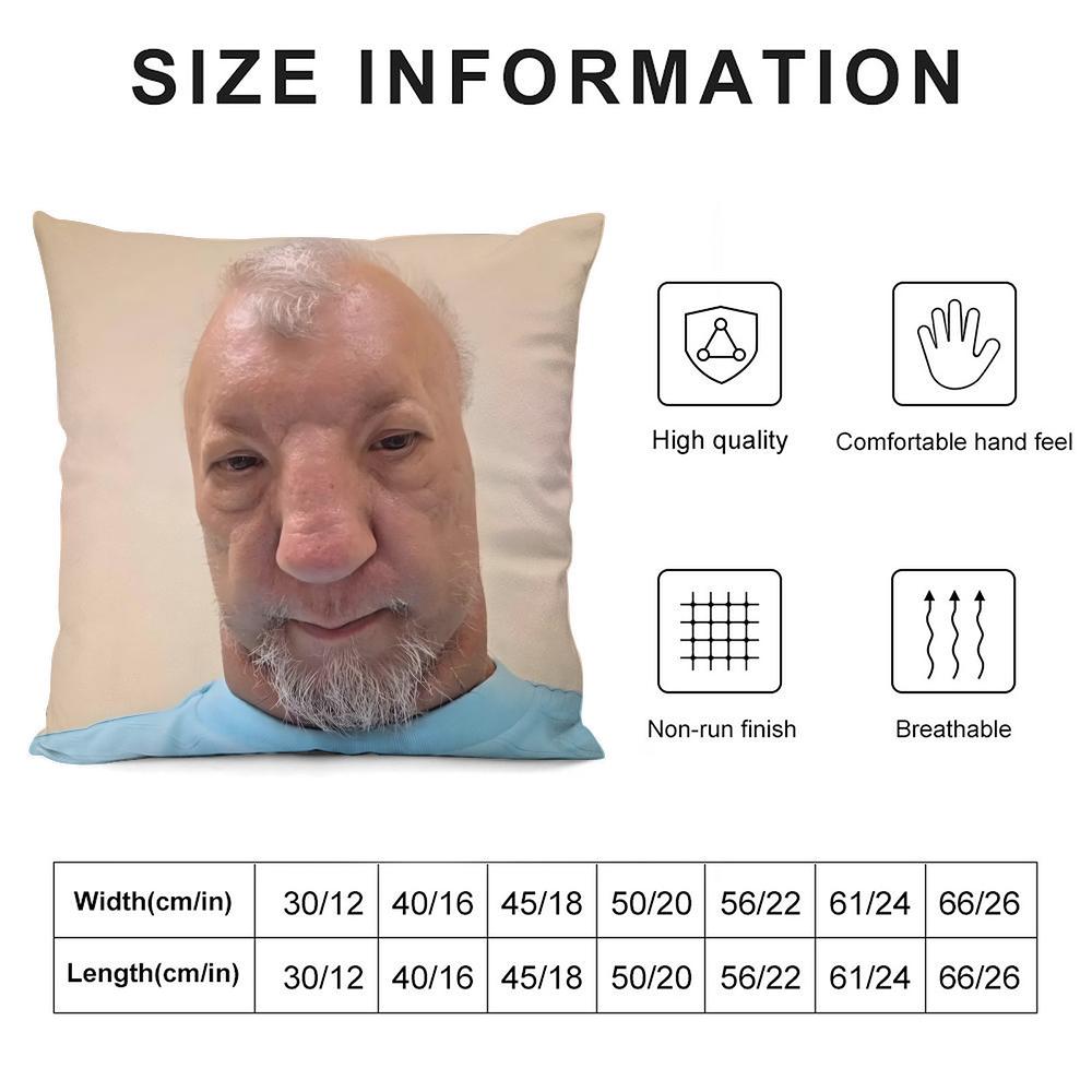 Ugly Man Funny Meme Cushion Cover Plush Fabric Soft Double-Sided Printed Sofa Warm Winter Home Child Gift Pillow Case