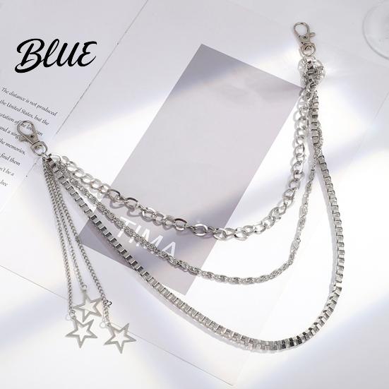 Metal Buckle Waist Belt Chain Titanium Steel Multi Layer Design