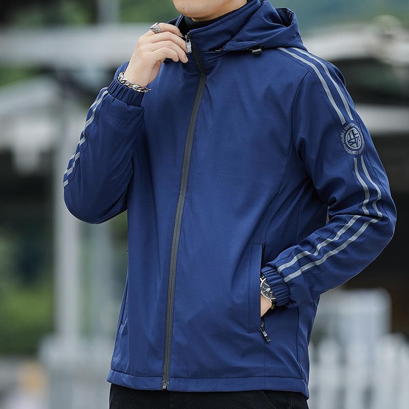Jacket Men's Winter Velvet Thickened Jacket Men's Can Take Off Their Hats To Keep Warm Youth Men's Casual Cotton Clothes