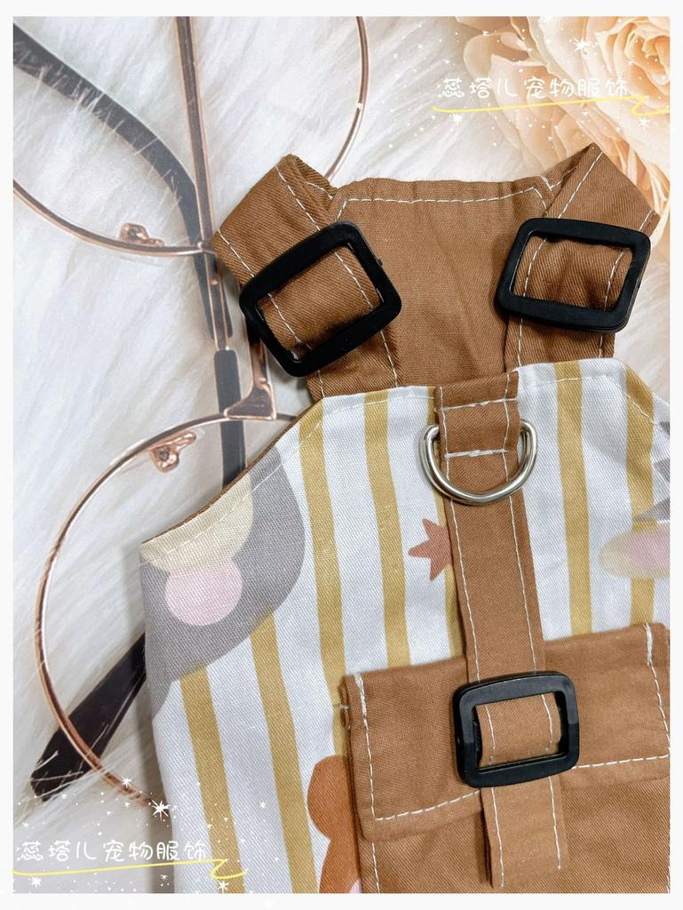 Dog Strap Skirt Floral Bottom Shirt Pure Cotton Pet Workwear Vest Bear Set Teddy Bear Dog Dresses for Small Dogs Puppy Clothes