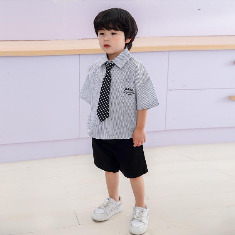 2024 Trendy Cotton Short-Sleeve Embroidered Shirt for Kids
