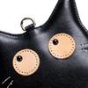 Yocipa Genuine Leather Cat Coin Purse, Women's Mini Wallet, Neck Pouch, Leather Coin Case, Multifunctional, Compact Neck Wallet with Strap, Cute