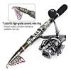 Telescopic Spinning Fishing Rod and Fishing Reel Combos Carbon Fiber Fishing Lures Fishing Line Set
