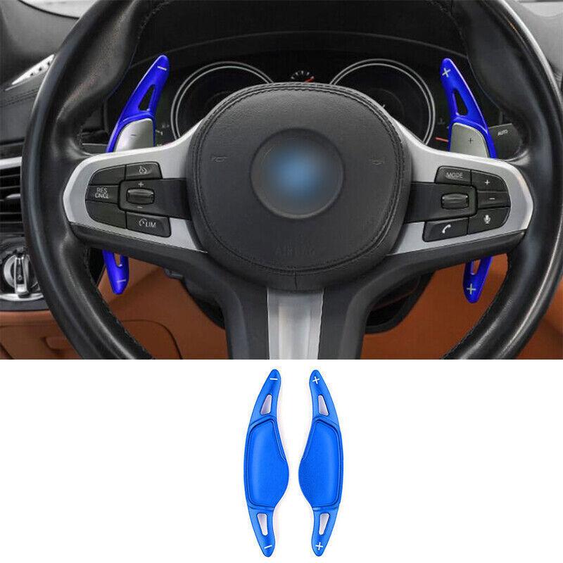 Fit For BMW 7 Series 2016- Blue Aluminum Steering Wheel Shift Paddles 2PCS