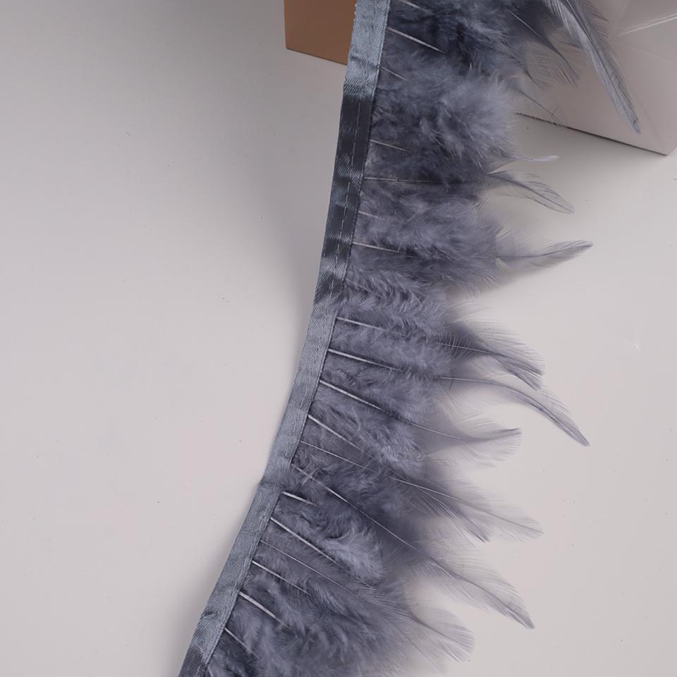 10Meters Hackle Feather Trim Rooster Neck Feather Ribbon Pheasant Feathers Fringe for Crafts Accessories Sewing Decoration