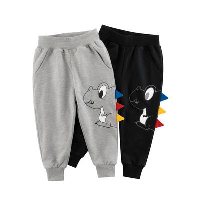 Boys' Cartoon Trousers Children's Cartoon Dinosaur Solid Color Sports Pants Baby Casual Pants