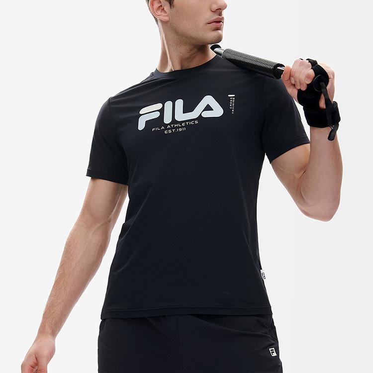 FILA Athletics Logo Letter Crew Neck Short Sleeve T-Shirt Men Tops Royal-Blue A11M221109FNV