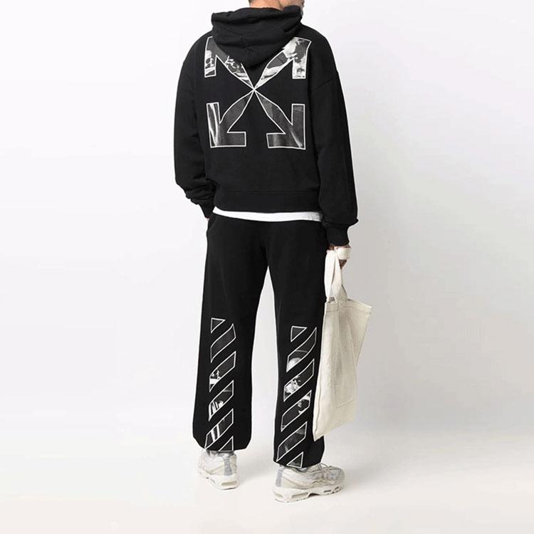Off-White Caravag Diag Slim Sweatpant Black/White Men Bottoms OMCH029C99FLE0041001