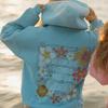 STREETRICH Women Fall Winter Y2K Aesthetic Back Floral Letter Embroidery Hooded Top Long Sleeve Loose Fit Pullover with Pockets