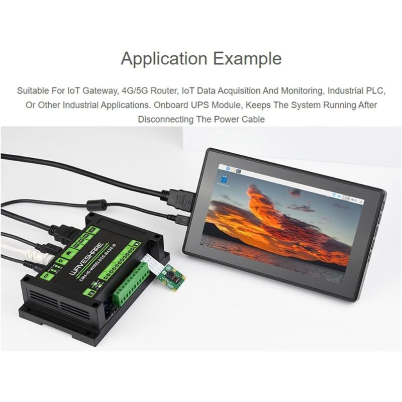 Industrial IoT Wireless Expansion Module Designed for RPi Compute Module 4G/5G Wireless Expansion Board with UPS Module