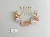 Headpiece in dusty pink with flowers and pearl pins. Hair accessory for coming-of-age ceremonies, graduation ceremonies, weddings, and other