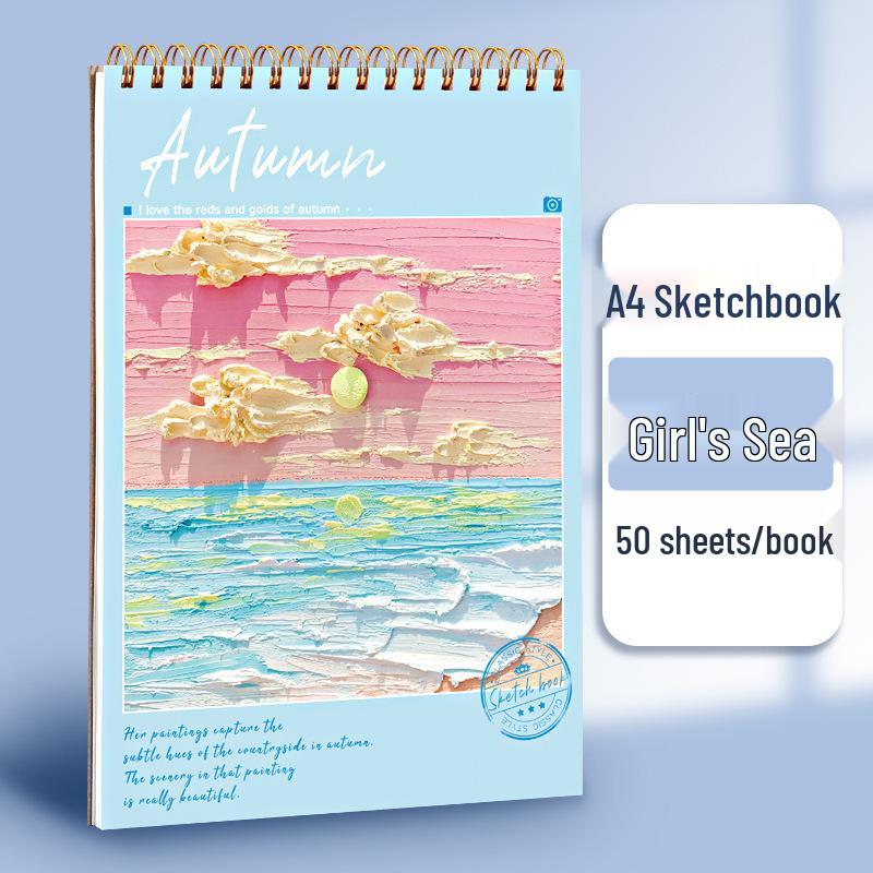 MOKA A4 Spiral Bound Oil Painting & Sketchbook for Kids - Thickened Doodling & Drawing Notebook